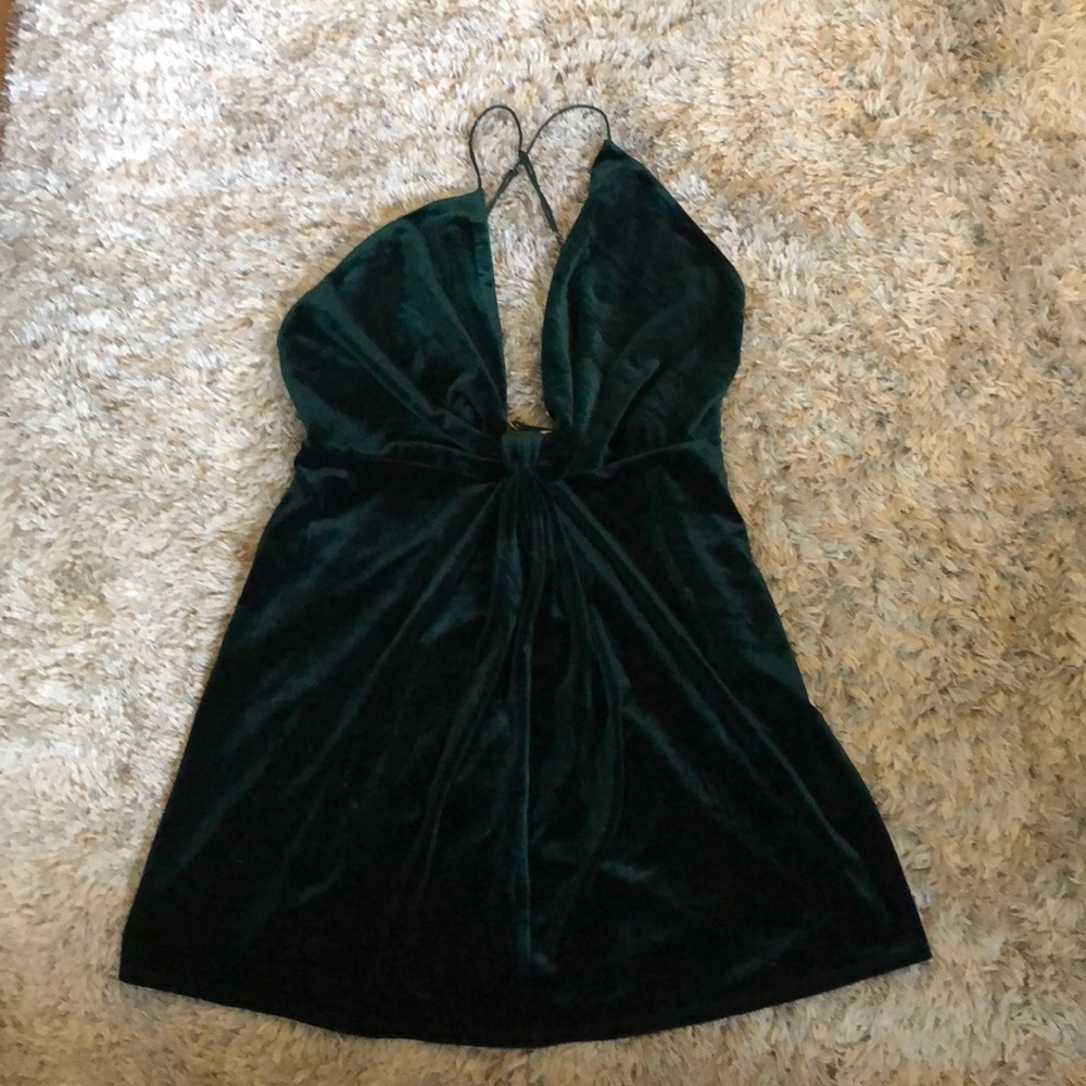 Cotton Candy LA Green Velvet dress